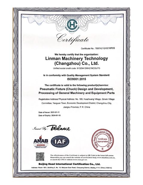China Lingman Machinery Technology (Changzhou) Co., Ltd. certification